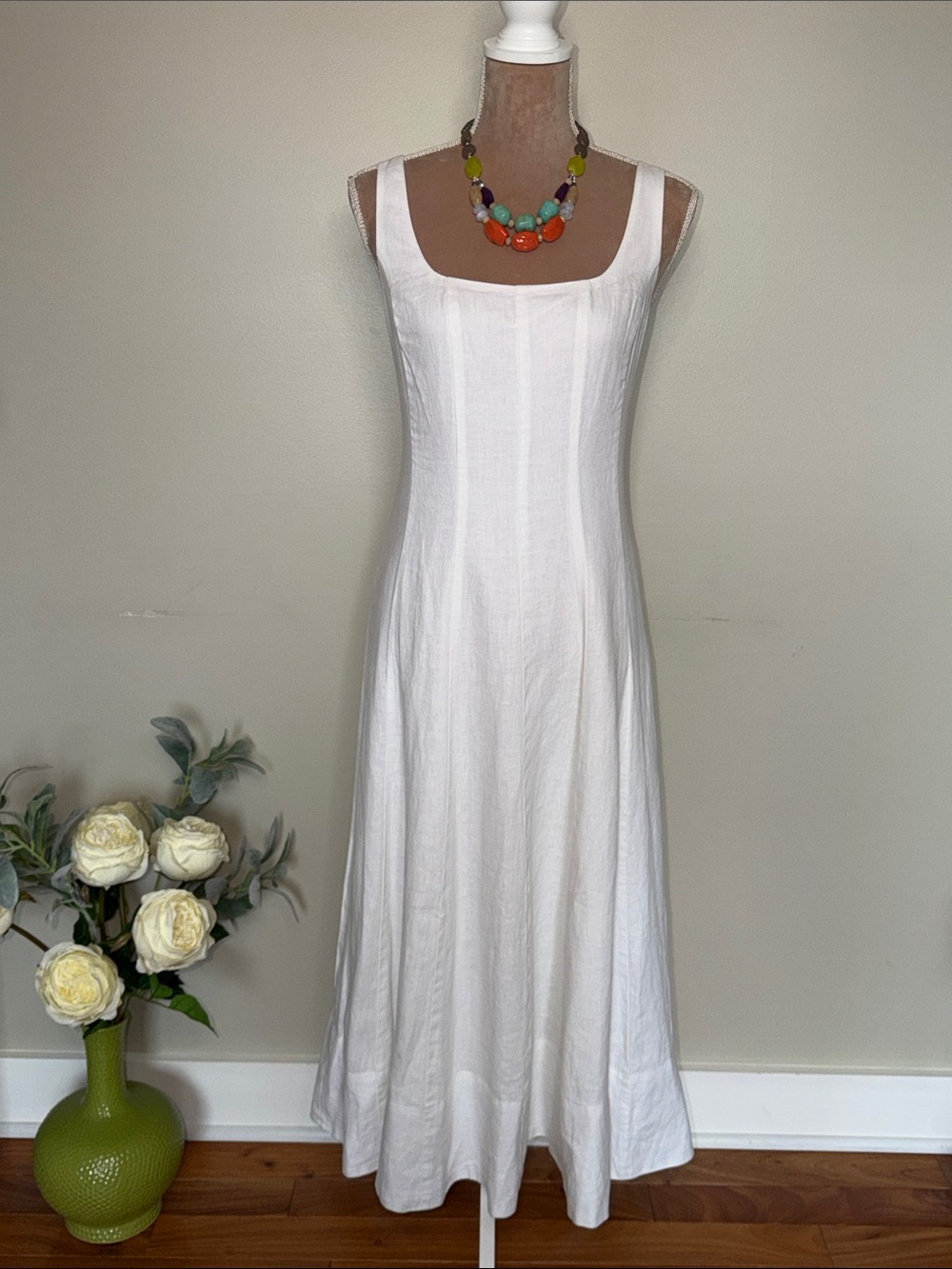 Lilly Pulitzer Calina Linen White Sleeveless Midi Dress Size 6 NWT - Picture 5 of 13